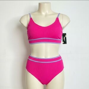 NWT! Blooming Jelly Vibrant Pink and Purple Bikini Set
